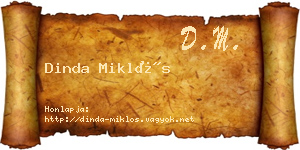 Dinda Miklós névjegykártya